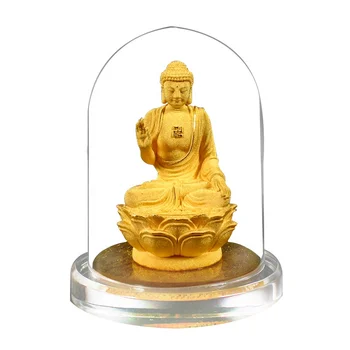 Yüksek kaliteli küçük Buda heykeli 24K Altın şanslı metal mini Buda heykeli araba kolye süsleme