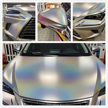 Sunıce Mat Lazer Gümüş vinil araç kaplama Araba Vücut Kaplama vinil film Araba Vücut Dekor Sticker Renk değiştirme Wrap film