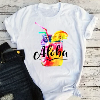 Aloha İçecek Grafik T Shirt yazlık gömlek Erkekler için Kawaii Vintage Aloha Erkekler Seksi Üstleri P moda üst giyim Karikatür Tişörtleri