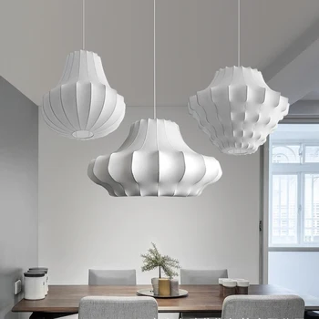 Yeni stil ipek lamba kolye ışıkları yaratıcı italyan tasarımcı Hanglamp parlaklık oturma odası yatak odası için lüks ışıkları ev dekor