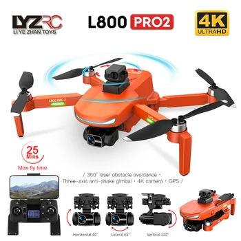 L800 Pro2 Drone ile 4K HD Kamera 360 Engellerden Kaçınma 3-Axis Gimbal Anti-Shake Profesyonel 5G GPS FPV WiFi rc dört pervaneli helikopter Oyuncaklar