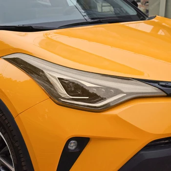 Toyota için CHR 2018-On 2021 2022 Araba GR Spor Far Koruyucu Film Araba Ön Işık Şeffaf Füme Siyah TPU Sticker