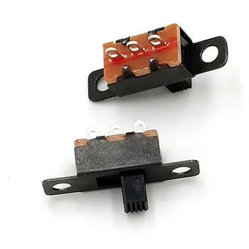 10 adet / grup 3 Pin 2 Pozisyon Siyah Mini Boyutu SPDT Slayt Anahtarları On-Off PCB DIY Malzeme Elektrik Araçlar Lehim Lug SS12F15G