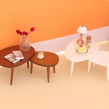 Hediye Sahne Düzeni Oyuncaklar Fotoğraf Sahne Masası Modeli ahşap mobilya Dollhouse çay masası Minyatür Teatable