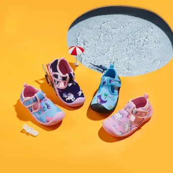 Çocuk Ayakkabıları 2021 yaz yeni kız bebek yumuşak alt çocuk karikatür desen nefes erkek ayak koruma ayakkabıları