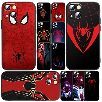 Marvel Örümcek Adam logo Telefon Kılıfı İçin Apple iPhone 14 13 12 11 SE XS XR X 7 8 6 mini Artı Pro MAX Yumuşak Funda Siyah Kapak