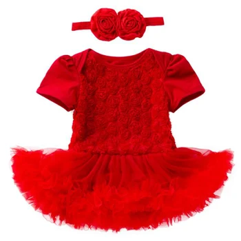 1st Doğum Günü bebek tulumu Kızlar İçin Çiçek Kısa Kollu Yenidoğan Giysileri Bebek Romper Elbise 0-12 Ay