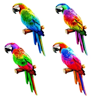 4 adet Metal Renkli Kuş Zanaat Duvar Sanatı Heykel Papağan Heykelcik Kolye Kapalı Damla Nakliye