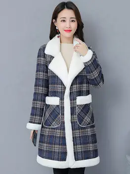 Kadın Ceket Yeni Pamuk Kış Ceket Kadınlar için %2023 Pamuk kapitone ceket Kadın Sıcak Palto Ekose Yastıklı Ceketler Kore İnvierno
