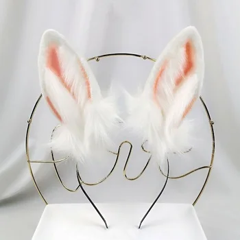 Tavşan Kulakları Sevimli Tavşan Simülasyon Hayvan Kulakları KC Canavar Kurt Kulak Kedi Kulak Tilki Kulak Bandı Cosplay